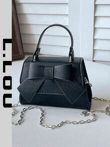 2026 Autumn Fashion New Minimalist Niche Design Bowknot Premium Exquisite Commuter Vintage Shoulder Crossbody Bag - Black - View 2