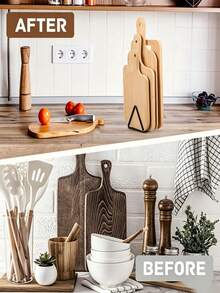 Heavy Duty Metal Cutting Board Rack, Cutting Board Storage Box, Triangle Cutting Board Rack, Space-Saving Cabinet/Countertop Organizer And Pot Rack, Easy To Install, Kitchen Storage Box, Countertop Organizer, Kitchen Storage Organizer - Multicolor - View 5