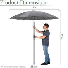 Shanghai Tilting Parasol - Grey - View 7