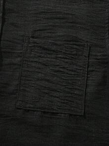 Men's Casual Old Money Style Solid Color Long Sleeve Shirt - Black - View 7