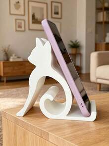 2pcs Set, Phone Sunshade + Stand Accessories. Universal Desktop Phone Accessories, Compatible With All Smartphones, Hands-Free Lazy Design, Supports Dorm Live Streaming And Movie Watching, Perfect Cute Desktop Decoration Gift For Women And Students - A - View 3