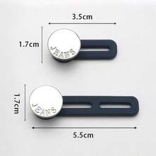 6pcs (2 Long + 4 Short) Denim Jeans Button Extenders, Pants Waist Extender Buttons, Unisex, Waistband Extender, No-Sew Instant Waistband Extender Buttons, Metal & Silicone Material, Suitable For Denim Jeans - A - View 5