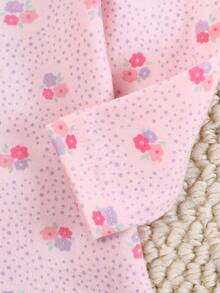 DILAVEL 3pcs Baby Long Sleeve Jumpsuit Set, My First Easter Rabbit Print Baby Girl Jumpsuit Set, Soft Cotton Newborn Baby Girl Jumpsuit - Baby Pink - View 7