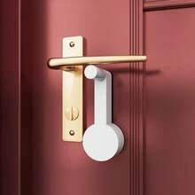 2pcs/Set Home Anti-Opening Lock Hook, Door Handle Fixed Protective Lock, Door Handle Protector, Portable Travel Door Lock, Anti-Pry Anti-Collision - Multicolor - View 5