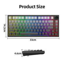 HXSJ New X81 81 Key Tri Mode Wired Wireless Mechanical Keyboard, White Switch, Hot Swappable, PBT Side Printed Gradient Keycaps, RGB Backlit, Built In 8000mAh Battery With Volume Knob, For Home, Gaming Office Use - View 3