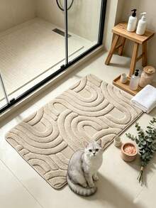 1pc Geometric U-Shaped Pattern Doormat, Bath Mat, Carpet, Floor Mat, Universal Doormat, Bedroom Carpet, Area Rug - Multicolor 2 - View 2