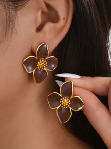 Random 10/6/4/2pcs Fashion Elegant Heart Flower Faux Pearl Women's Earring Set, Vacation Date Birthday Holiday Gift, Personalized - Multicolor - View 6
