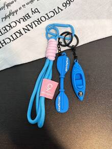 Racing Kayak Bag Charm, Creative Competition Small Gift, Soft Rubber Mini Kayak Keychain, Suitable For Backpack Decoration, Daily Bag Ornament, Holiday Party Gift, Back To School Gift, Women's Keychain, Car Keychain, Keychain Making Material, Men's Keychain, Backpack Charm Keychain, Keychain, Keychain Pendant, Keychain Coin Purse, Bulk Keychains, Keychain Set, Keychain Accessories - Multicolor - View 6