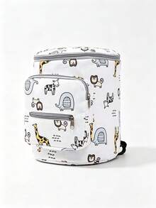 1pc Fresh Jungle Print Multi-Function Stroller Organizer Bag, Convenient Hanging Design, Stores Baby Wipes, Snacks, Small Items. Secure Buckle, Easy To Install And Remove, Perfect For Daily Outings And Stroller Walks, Easily Organizes Various Baby And Maternity Essentials - Multicolor - View 3