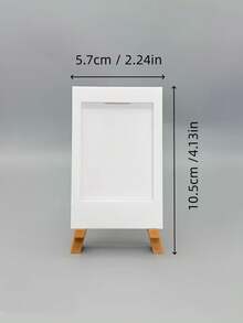 White Mini Instant Photo Frame With Wooden Easel Stand, Reusable Tabletop Picture Display Holder, Small Desktop Photo Ornament, Multi‑Purpose Home Office Desk Decor, Holiday Gift For Friends Family, Birthday & Anniversary Present - Multicolor - View 6