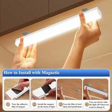 1pc Rechargeable Wireless LED Night Light With Motion Sensor, 3 Color Lighting, Wall Closet Night Light, Kitchen Bedroom Staircase Detection Light, Easy Clip Installation Without Wiring, Suitable For Hallway Cabinet Wardrobe Home Room Decoration - Multicolor - View 11