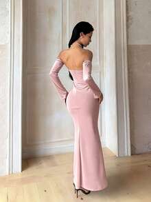Fall, Elegant Dresses, Wedding Guest Dresses, Women's Resort Wear, Perfect For Beach, Festivals, Parties, Birthdays, Luxurious Evening Dresses - Pink - View 3
