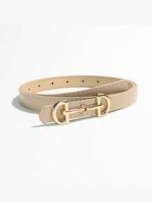2/1pc New Versatile Minimalist Fashion Thin Belt, Unique Design Buckle, Suitable For Women's Skirts And Pants - Multicolor - View 7