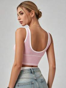 Runway Rest 2 Packs High Support Contrast Binding Sports Bra - Multicolor - View 2