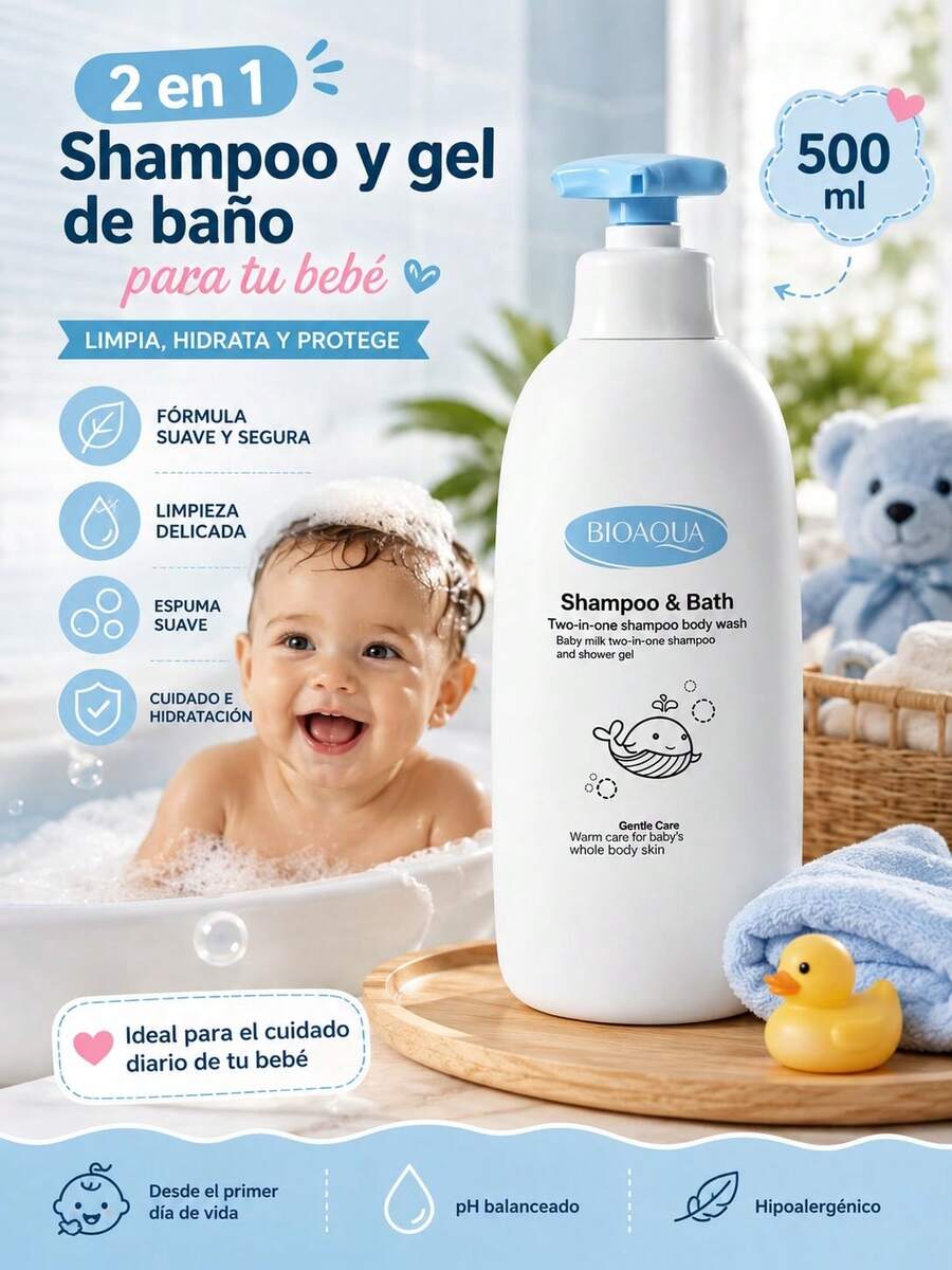 Baby Shampoo - Blue and White - View 1
