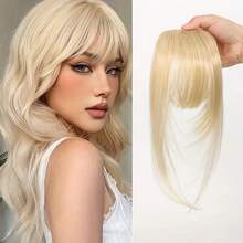 1pc Colorful Synthetic Hair Piece, Designed For Women, Natural Seamless Invisible Air Bangs With Sideburns Hair Accessory, Suitable For Students' Daily Use. Color May Vary Slightly From Image, Ideal Valentine's Day Hair Accessory Gift. - Multicolor - View 5