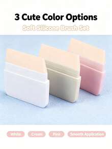 Wide Flat One‑Shape Silicone Foundation Brush, Portable Standing Silicone Mask Spatula With Protective Lid, Reusable Skin‑Friendly Silicone Makeup Scraper, Won't Waste Product For Foundation Mask Mud Application, Multi‑Purpose Facial Beauty - Multicolor - View 4