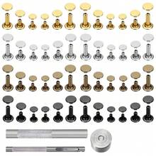 480/360/180pcs Leather Rivets, Leather Rivet Set, 4 Colors 3 Sizes Leather Rivets And Buttons, Suitable For Leather Craft, Clothing, Shoes, Boots, Bags, Decoration - Multicolor - View 2