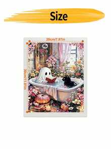 DIY Cute Spiritual Floral Bathtub Black Cat Digital Oil Painting Set (Unframed 8x12 / 16x20 Inch) Acrylic Paint, Suitable For Adult Beginners, Home Wall Decor, Creative Holiday Gift - Sets - View 8
