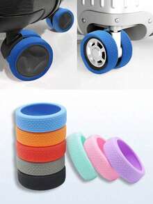 8/4/1pc Neutral Luggage Wheel Protective Covers, Silent Silicone Protective Covers, Suitable For Various Travel, Home Camping, Beach Trips, Summer Vacations And Back To School Season, Practical Essential Travel Accessories - Multicolor - View 10