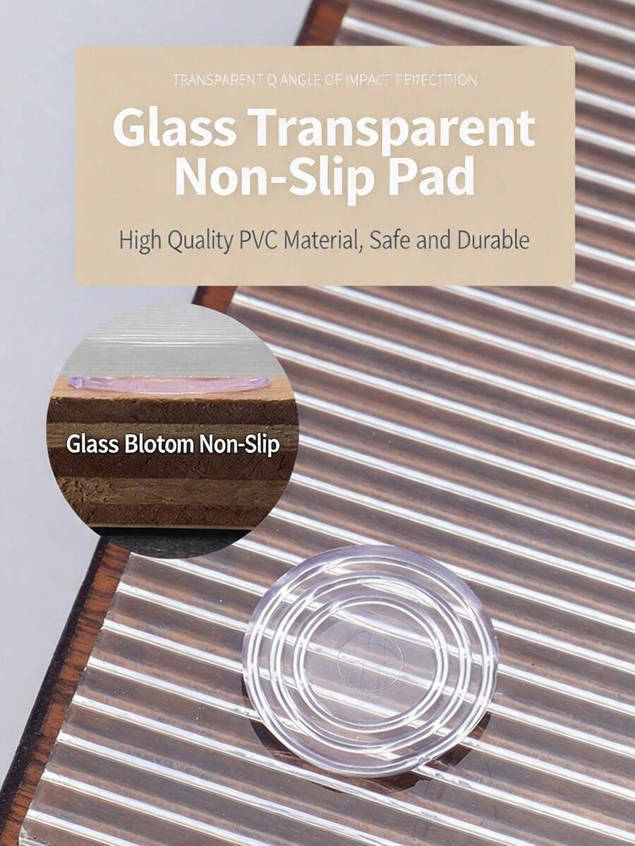 Double-Sided Suction Cup Pads, Transparent PVC Anti-Slip Non-Skid Glass Table Protector, Clear Furniture Gripper Mat For Tempered Glass Tea Coffee Dining Table, Kitchen Living Room Office, Gift For Homeowners - Multicolor - View 1