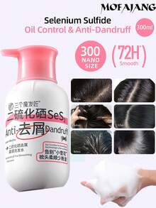 MOFAJANG Sampo Pengontrol Minyak & Penghalus Selenium Sulfide 300ml, Untuk Rambut Berminyak, Ketombe & Kusut, Pengontrol Minyak Tahan 72 Jam, Mengurangi Kulit Kepala Berminyak, Faktor Perbaikan 3D, Meredakan Ketidaknyamanan Kulit Kepala, Memberikan Efek Rambut Bervolume - Berminyak, kusut (berbedak) - View 1