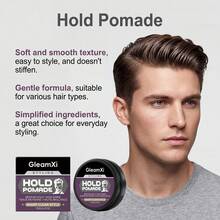 Men's Medium Hold High Shine Hair Wax Pomade For Slick Vintage Slick Back Hairstyle, Daily Styling And Grooming, Easy To Wash, 70g - Hair Wax 1 Jar - View 8