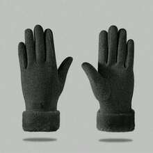 1 Pair Women's Autumn/Winter Warm Gloves, Touchscreen Responsive, Thickened Cushioning Windproof, Cute Style, Suitable For Students, Cycling And Daily Use - Multi-color - View 9