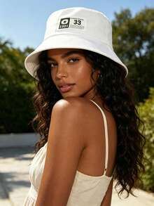 Unisex 33 Bucket Hat With Fabric Label, Windproof, Sun Protection, UV Protection, 3D Design, Foldable, Fashionable, Versatile, Elegant, Soft And Comfortable, Breathable, Multi-Functional, Flattering, Face-Slimming, Suitable For Beach, Outing, Hiking, Cycling, Travel, Commuting, Outdoor, Street, Dating, Trekking And Various Occasions - Multicolor - View 1