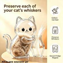 1pc Cat Hair Collector/Cat Whisker Collection Vase, High Transparency Acrylic Cat Shaped Fridge Magnet Suitable For Christmas Gift, Kitten Souvenir, Animal Lover, Home Decor, Holiday Gift. - one-size - View 4
