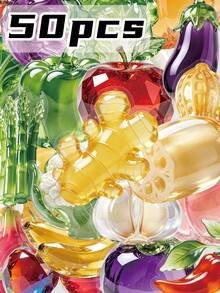 SCXXBSW 50pcs Irregular-Shaped PET Decorative Stickers For Glass, Fruits, And Vegetables; Perfect For Decorating Envelopes, Swivel Chairs, Pen Holders, And Diaries. Ideal For Party Gifts, Rewards, And Holiday Presents. - Sticker - View 10