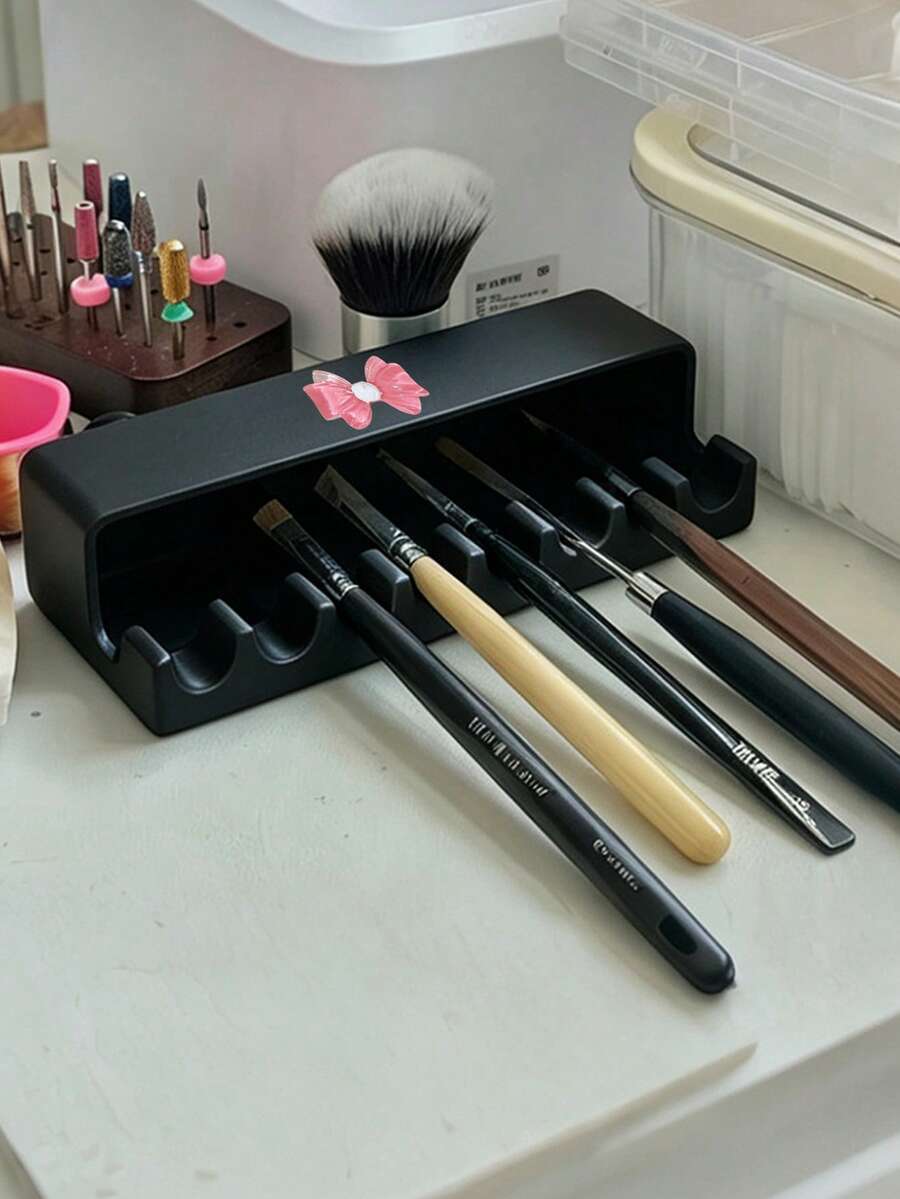 8-Grid Bow Makeup Pen Storage Rack, Nail Art Shading Pen Holder, Eyebrow And Nail Art Shading Pen Desktop Storage Rack, Beauty Tool Storage Base, Shading And Anti Hair Curing, Shading And Anti Drip, Shading Nail Art Pen Holder - Multicolor - View 1