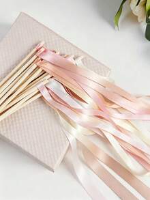 10mm/25mm Double-Faced Ribbon Set, 6 Rolls Of 30 Yards, Includes Cream, Champagne, Apricot, Light Pink, Deep Pink And Purple Ribbons, Suitable For Gift Wrapping, Wedding Bouquets, Bow Making, Party Decoration And Hair Styling - Pink Ribbon Set - View 9