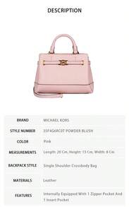 Michael Kors Reed 純色女用單肩斜揹包 35F4G6RC0T 粉紅粉色 - 粉色 35F4G6RC0T 粉紅粉底 - 查看 8