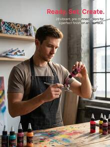 28/12 Colors Airbrush Paint Set 30ml Ready To Spray Pre Thinned For Model Shoes Fabric Art - Graffiti Tool - View 3
