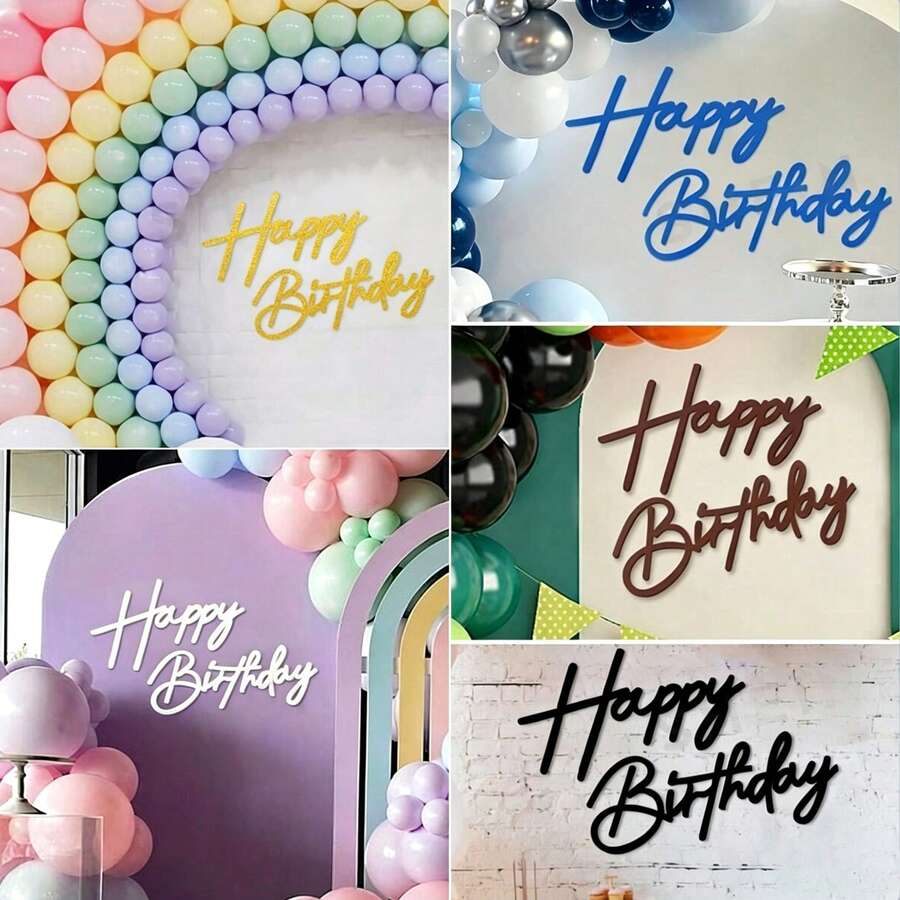 Happy Birthday Backdrop Decoration - Felt Happy Birthday Sign, Suitable For Balloon Arch Birthday Party Backdrop Decoration, Also Suitable For Birthday Party, Baby Shower - Vintage Country Style Birthday Party Decoration Backdrop Wall Photo Prop - View 1