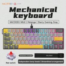 AJAZZ NK61 60% Compact Wired Keyboard, 61 Keys RGB Backlit, Compact & Portable, Office/Computer Mechanical Keyboard, Full Hot-Swappable Keys, Suitable For Windows Tablets, Laptops And Gamers - Multicolor - View 11