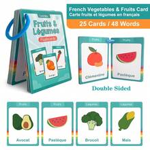 6 Theme French Learning Flash Cards, Kids Educational Cards, Preschool Kindergarten French Language Learning Material, Fruits Vegetables Food Body Animals Emotions Daily Life Theme Vocabulary Flashcards - Multicolor - View 21
