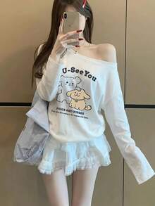 Women's New Spring/Autumn Top, Casual Elegant Loose Slimming Back To School Daily Commute Fashion Top White - White - View 4
