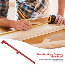 1pc 30cm Metric Woodworking Marking Gauge Center Positioning Ruler, Circle Drawing Tool, Woodworking Marking Tool, Extended Aluminum Marking Compass Ruler Suitable For Woodworking Lathe Bowl Processing Tools - Multicolor - View 3