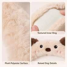 Car Steering Wheel Cover, Plush Cartoon Puppy Non-Slip Design, Autumn/Winter Car Interior Accessory, Suitable For Female Car Owners Car Decoration, Holiday Gift - Multicolor - View 6