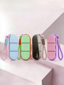 [Portable Pill Box]Dopamine Color Portable Woven Lanyard 3-Compartment Pill Box, With Sealing Ring, Waterproof And Moisture-Proof, Independent Compartment Design, Suitable For Carrying Health Supplements And Vitamins - View 6