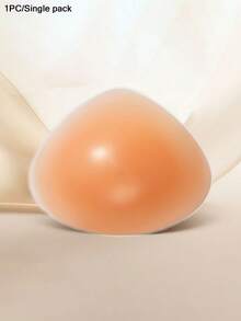 ANGDIE 1件單色膚色矽膠三角乳房義乳，耐熱防水乳墊，可重複使用，適用於游泳、溫泉及乳房切除術後佩戴 - 卡其色 - 查看 17