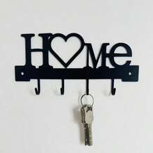 1pc Wall-Mounted Key Holder Storage Rack, Entryway Organizer Decor, No-Drill Living Room Home Decoration - Multicolor - View 12