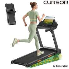 CURSOR FITNESS 17% Incline Treadmill With Home, Portable Treadmills For Home With Handle,Treadmills For Home And Office, 300 Lbs Weight Capacity. - 查看 1