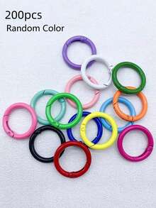 10/20/50pcs 33mm Colorful Metal O-Ring Spring Clasp Openable Round Carabiner Key Ring Hook Dog Chain DIY Jewelry Connector Macaron Color - Multicolor - View 16