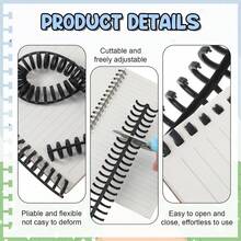16pcs Plastic Spiral Binding Coils - 30-Ring Loose Leaf Binding Coils, Suitable For Document Binding, Book Binding, Notebook Making, With Coil Binding Comb Teeth, Suitable For Office, Library, Bulletin Board (1/2 Inch Diameter) - One Size Fits All - View 5