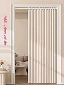 1PC-Minimalist Folding Room Divider Curtain, Thick Fabric, Excellent Light Blocking, Strong Privacy, Suitable For Living Room, Bedroom, Walk-In Closet, Bathroom And Balcony, Space-Saving, Durable And Easy To Clean - ML0 - View 2