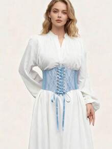 New Women's Lace-Up Waist Cincher, Fashion Wide Lace Belt, Silk Elastic Material, Versatile Decorative Top Accessory - Multicolor - View 3