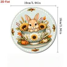 1 Set Printed Autumn Forest Animal Design Wooden Non-Slip Coasters, Home Kitchen Decor Accessories, Suitable For Various Holiday Gatherings, Wedding Accessories, Thanksgiving, Back To School Season Decoration Gifts - Multi-color LDX2532 - View 3